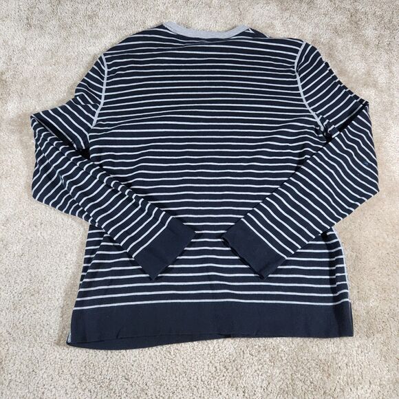Express Design Studio Women Black Striped Long Sleeve Shirt M Pima Cotton #322 - Picture 4 of 7